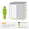 Outdoor Storage Shed Steel Garden Shed w/ Lockable Door Green