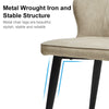 Dining Chair PU Soft High Wide Backrest Metal Legs Dining Room Brown Grey Beige