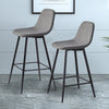 2X Bar Stools Fabric/Faux Leather Pub Chairs Breakfast Kitchen Metal Leg Modern