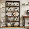 71'' Tall Industrial Bookshelf, 6-Tier Freestanding Open Bookcase w/ Metal Frame