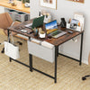 Modern Writing Study Desk Computer Desk w/Storage Bag-Brown