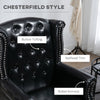 Chesterfield-style Wing Back Tufted Accent Chair Black