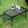 Portable Camping Table Folding Storage Outdoor Desk Mesh Top Height Extendable