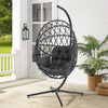 Large Garden Swing Seat Hanging Chair Basket Egg Shape Rattan with Matching Pad