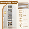 Narrow Home Organizer Tall Bathroom Storage Cabinet-White