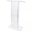 Acrylic Podium 47" Podium Stand Table Reading Surface w/ Storage Shelf