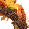 50cm Autumn Maple Leaf Garland Fall Wheat Harvest Wreath Front Door Hanging LED