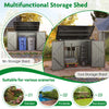 Outdoor Trash Can Storage Shed w/Galvanized Steel Frame-Grey