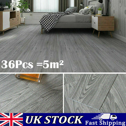 5 m² Floor Planks Tiles Grey White Oak Self Adhesive Wood Effect Vinyl Flooring
