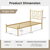 3FT Single Bed Frame with Headboard Metal Platform Bed w/30 cm Under Bed Storage