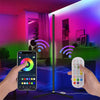 Tall Slim Music Sync RGB LED Corner Floor Lamp Neon Lights Bar Party Wall Light
