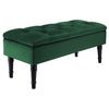 Velvet Ottoman Storage Pouffe Seat Green Stool with Lids Home Chair Stool Bench