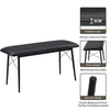 Modern Dining Table and Chairs Bench Set 4 Padded Seats Metal Frame Kitchen Home