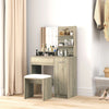 Dressing Table Vanity Desk with Mirror Stool Drawer Storage Makeup Table Wood