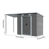6.4x4ft Outdoor Garden Storage Shed Tool Box for Backyard Patio Extended Awning