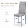 2x Grey Faux Leather Dining Chairs Round Tempered Glass Black Legs Dining Table