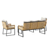 Garden Rattan Furniture 4 Piece Set Table Chairs Sofa Wicker Outdoor Patio Set