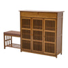 Retro Wood Shoe Storage Bench Shoe Rack Stool & Cabinet Integrated Storage Unit