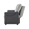 Grey Faux Suede Sofa Bed Pull Out Two Seater - Rhona