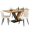Extendable Dining Table Kitchen Table with MDF Top, Metal Legs 120-160x75x75.5cm