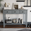 Console Table 3 Drawer Grey Storage Wood Side Sofa Hallway Entrance Furniture
