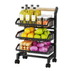 3/4/5 Tier Vegetable Fruit Trolley Cart Kitchen Rack Storage Basket Holder Shelf