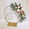 Round Double Hoop Wedding Flower Stand Metal Dual Arch Table Centrepiece Decor