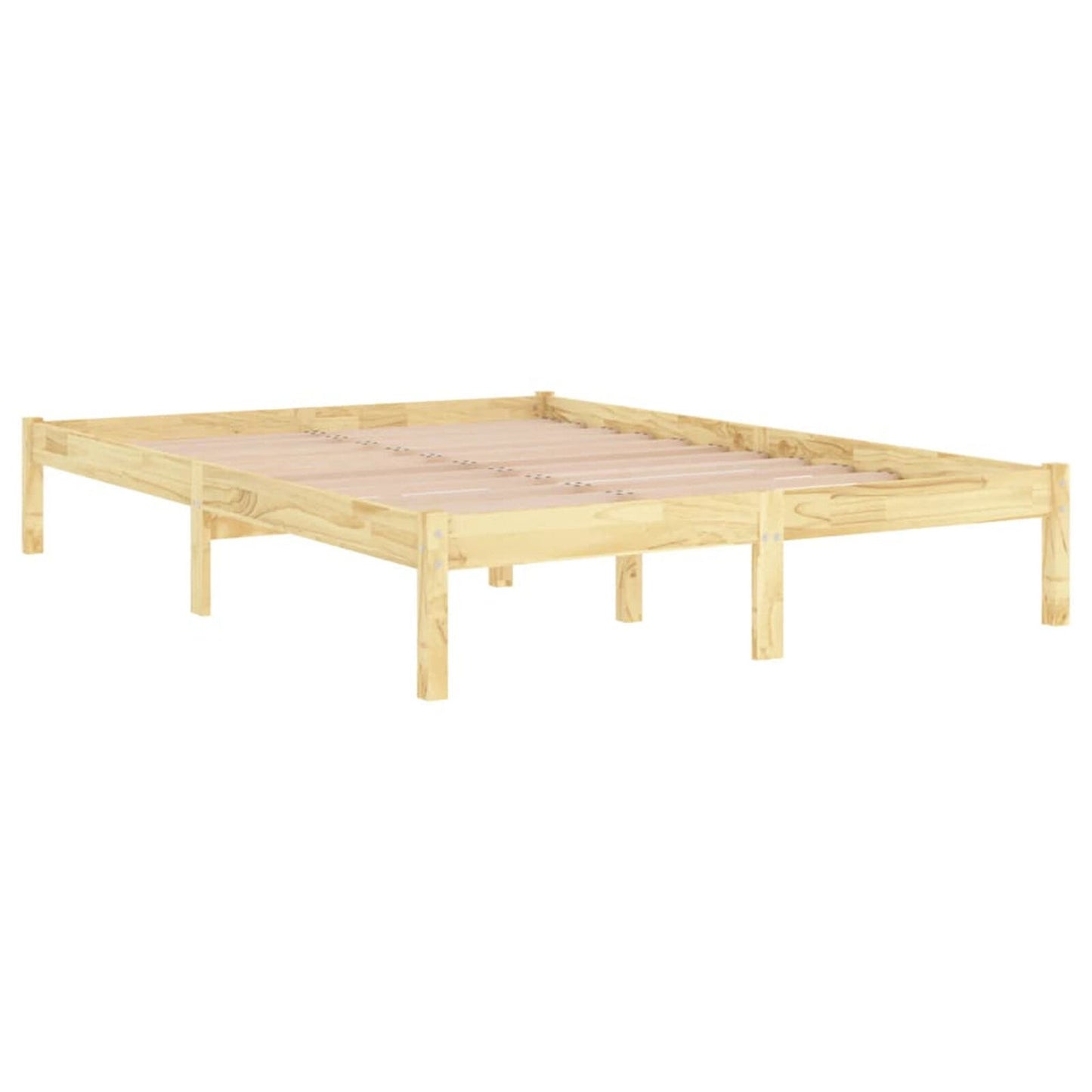 Lechnical Bed Frame Solid Wood Pine 140x190 ,Bed Frame,Bed Frame Modern C5V8