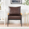 Single/Double/Triple Sofa Armchair Faux Leather Cushion Seat Metal Frame Armrest