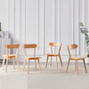 4pcs Mid Century Solid Wood Curved Backrest Dining Chairs Dining Room Kitchen