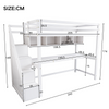 Single Pinewood Loft Bed Frame High Sleeper Bunk Bed w/ Storage Stair Study Desk