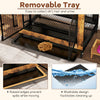 Indoor Decorative Pet House End Table w/3 Lockable Doors-Brown