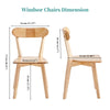 2pcs Solid Wood Dining Chairs Practical Kitchen Chair Curved Backrest Diningroom