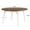 Round Dining Table for 4-6, 47-Inch Farmhouse Kitchen Table with Solid Wood Legs