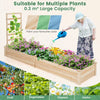 Rectangular Raised Garden Bed Fir Wood Planter Box w/2 Drainage Holes