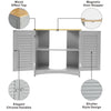 Grey Bathroom Under Sink Cabinet Basin Vanity Unit Cupboard Storage 60*60*30