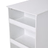 3 Piece Breakfast Bar Table Set with 3 Tier Storage Shelves White Stools & Table