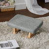 Living Room Shoe Changing Stool Linen Upholstered Rectangle Small Low Footstool