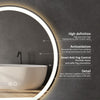 Illuminated Bathroom Mirror LED Light Demister Touch Sensor Time 600*600mm