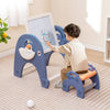 Kids Art Easel & Stool Set Double-Sided Toddler Convertible Activity Table