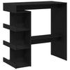 Black Oak Bar Table with Storage Rack, 100x50x101.5 cm