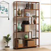 Tall Wooden Shelves Bookcase 7Tiers Bookshelf Display Storage Furniture Rack