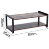 Industrial Rustic Wood TV Media Stand 2 Tier Entertainment Table w/ Metal Legs