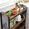 Industrial Drinks Trolley Rustic Metal Cart Vintage Serving Shelf Kitchen Table