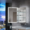 Wall Mounted Mirror Cabinet Bathroom Mirror Cupboard Dimmable Anti-fog w/ Shelf