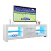 160cm High Gloss White TV Unit Cabinet TV Stand with LED Lights Storage Drawers