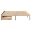 Bed Frame with Drawers 140x190 Solid Wood Pine U0G0