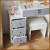 Dressing Table With Sliding Drawers Mirror Stool Set Makeup Vanity Desk Bedroom