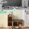 Shoe Bench with Cushion Storage Cabinet for Living Room Natural