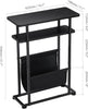 Small Side Table for Small Spaces Slim End Table with Magazine Holder Narrow End